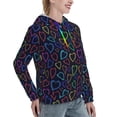 thumbnail image 6 of Disketp Colored Hearts Womens Casual Hoodies Crew Neck Long Sleeve Sweatshirts Pullover Tops-XX-Large, 6 of 7