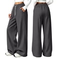 thumbnail image 6 of VV AVEORS Barrel Sweatpants Women Wide Leg Fleece Pants Baggy Sweat Pants High Waist Lounge Pants Active Joggers Workout Gym Dark Gray S, 6 of 9