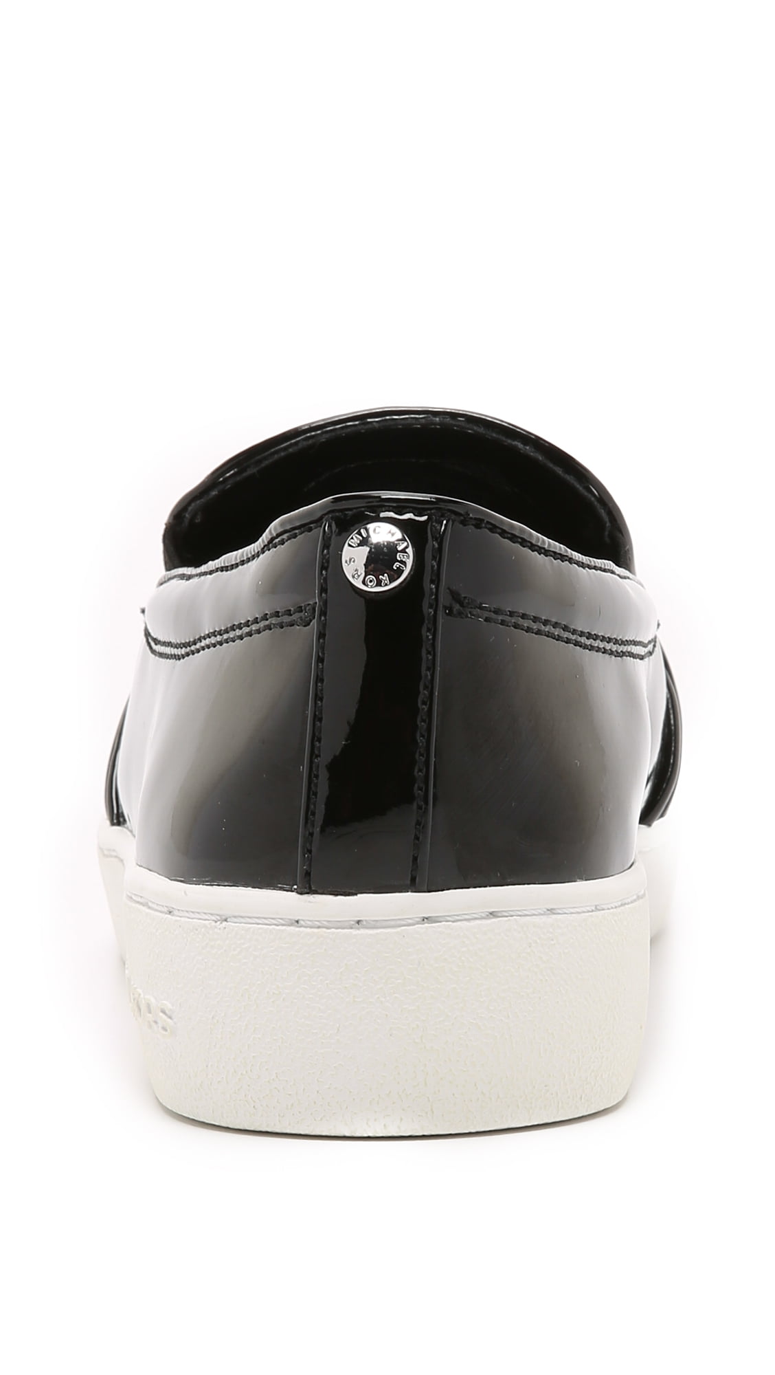 michael kors black leather slip on sneakers
