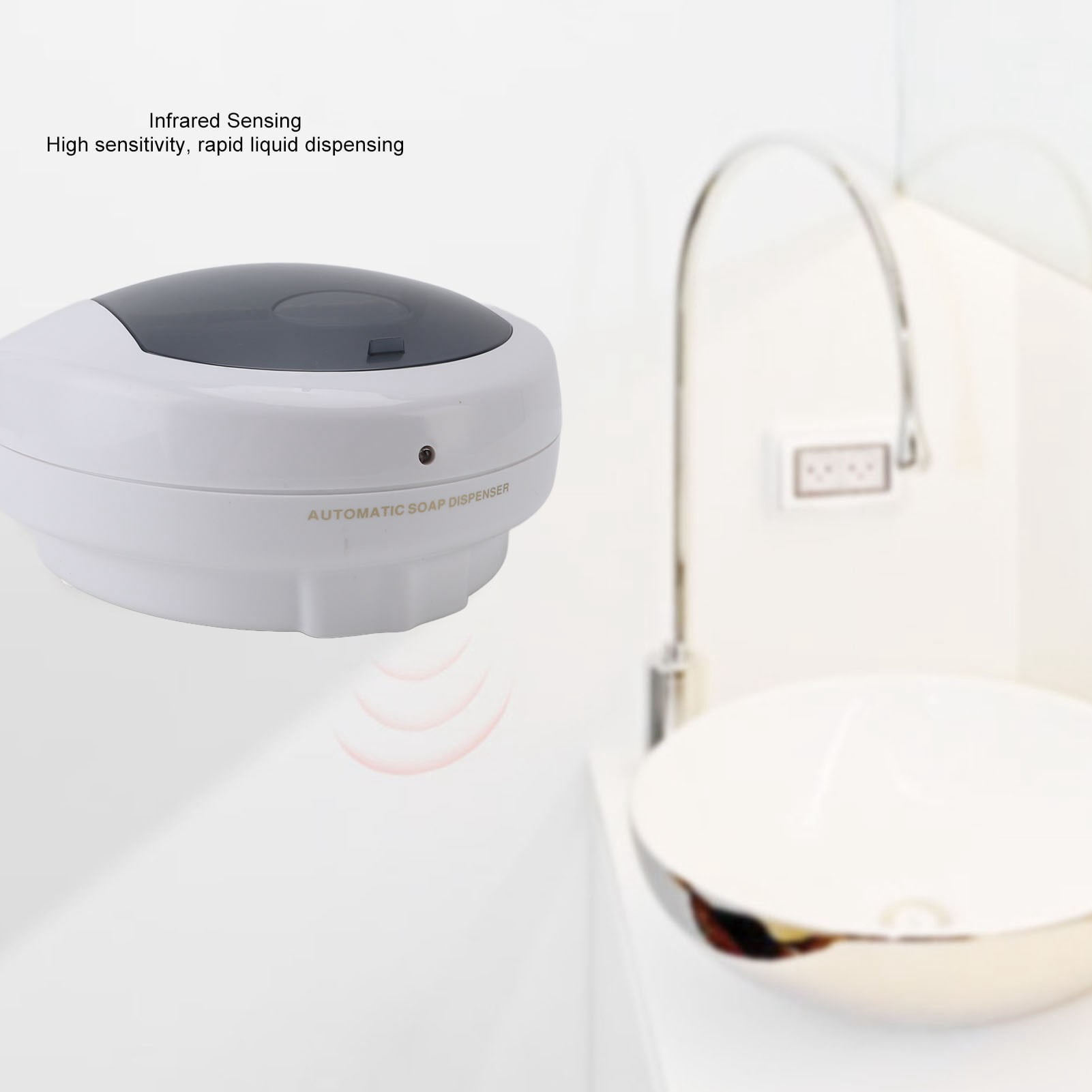 Nieyigj Automatic Soap Dispenser Wall Mounted Touchless Liquid Soap Dispenser for Bathroom Kitchen Hospital Durable ABS Material 8.1 inches / 20.5 cm Battery Operated Sensor Hand Washer