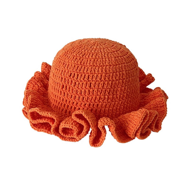 Crochet Bucket Hat Handmade Knit Floppy Cap Boho Travel Outdoor Fishing Crochet Bucket Hat Women Trendy Knit Floral Floppy Cap Cute  main image 4