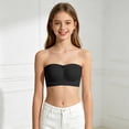 thumbnail image 2 of shoper Girls Strapless Bandeau Bra, Seamless Girls Training Bras for Teens, Sports Tube Top Bra 13-18 Age Black, 2 of 9