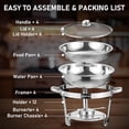 thumbnail image 4 of NEWKITCHEN  5 QT Stainless Steel Chafing Dishes Buffet  [Transparent Glass Cover]  4 pack Heat Preservation Set with Dinner Spoon and Dining Clip, 4 of 9