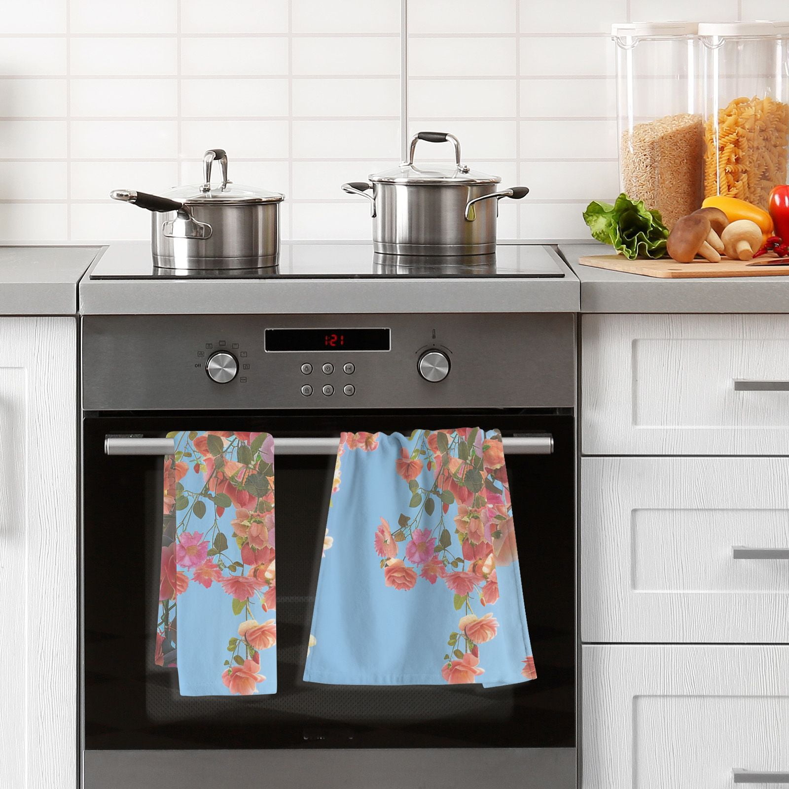 Flowers Garden Roses Hand Towels Cotton Bath Towels Large Face Towels Absorbent for Bathroom 2 Packs