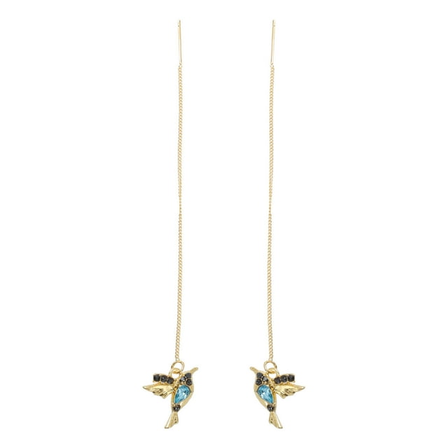 MasteelfCA 1 Pair Long Chain Earrings Luck Crystal Bird Earrings Pierced Threader Earrings