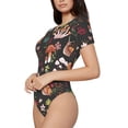 thumbnail image 2 of Gaeub Mushroom With Snails Women'S Short Sleeve One Piece Swimsuit Sexy High-Waisted Bodysuit For Swimming, Beach, Sports - Large, 2 of 9