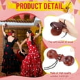 thumbnail image 4 of Lsupdaol 2 Pack Spanish Castanets Flamenco with String Traditional Wood Hand Percussion Castanets for Adults Music Instrument Spain Souvenir Gift, 1 Pair, 4 of 12