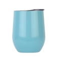 thumbnail image 1 of Vasos de Cerveza Agua Café Té 12 Oz Vasos Bebida Helada Copa Vino Aislada Resistente para al Aire Libre Camping Azul claro Macarena Vaso de vino de acero inoxidable, 1 of 8