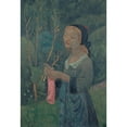 thumbnail image 2 of Paul Sérusier 14x18 Gold Ornate Wood Frame and Double Matted Museum Art Print Titled - Knitter at Pink Bas (1920), 2 of 4