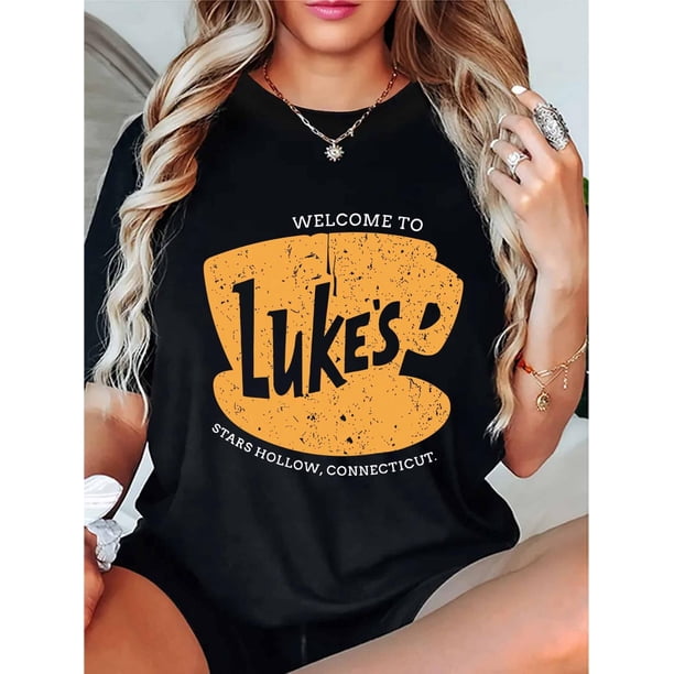 Women's Casual Letter Print T-Shirt - Comfy Crew Neck Short Sleeve, Stretchy Polyester Blend, Machine Washable - Perfect for Summer & Casual Attire, Leisure Style, ALL/Global/All