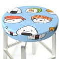 thumbnail image 3 of Vsdgher Kawaii Sushi Print Stool Covers Round,Stretch Round Stool Covers Washable Stool Cushion Slipcover Elastic Chair Covers for 12-14 Inch Chair, 3 of 7