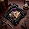 thumbnail image 4 of Werulen Halloween Photography Black Mini Photo Frame, Vintage Baroque Relief Empty Frame Prop, Spooky Display Background for Parties, Decorative Ornate Photo Frame, Gothic Style Picture Frame, 4 of 4