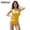 Yellow, variant on WREESH Women's Ruffle Swimsuit Summer Beach Solid Color Bathing Suit Casual Bikini Lace Up Swimwear