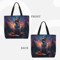 thumbnail image 2 of Balery Starry Sky Meditating Fox Bolsa de Mano para Mujeres con Cremallera, Bolsa de Gimnasio con Compartimentos, Bolsa para Laptop, Bolsa para Trabajo, 2 of 7