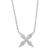 Unique Moments 1/5 Ct Lab Grown Diamond Floral Pendant Necklace in Silver for Women (H-I, SI-I1) 18"