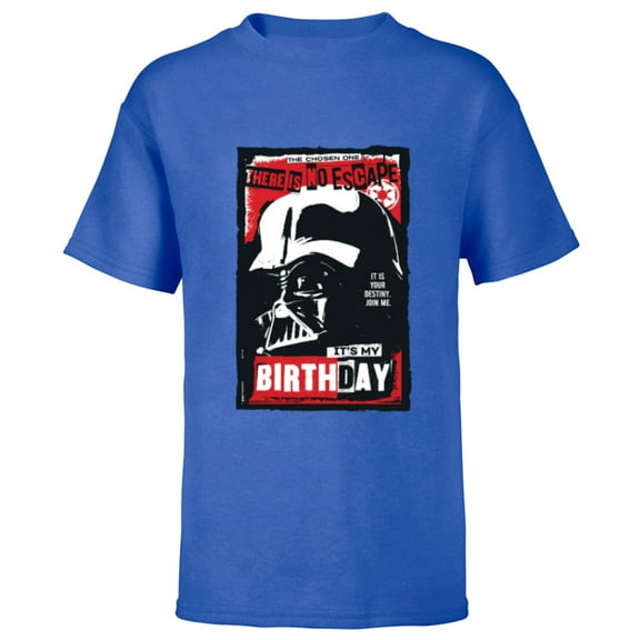 Star Wars Darth Vader There is No Escape It’s My Birthday - Short Sleeve T-Shirt for Kids - Customized-Royal