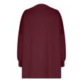thumbnail image 4 of Cotton Oversized Sweatshirts Long Tops to Wear with Leggings Womens Crewneck Full Sleeve Plain Pullover Sweaters (XL, Wine), 4 of 5
