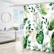 thumbnail image 5 of Juego de cortinas de ducha con hojas estilo bohemio de mediados de siglo: elegante diseño abstracto verde, acuarela tropical, decoración moderna para baño con ganchos, tela lavable, 5 of 5