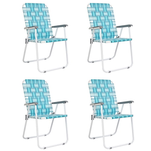 VINGLI Patio Lawn Chairs Folding Set of 4, bed Folding Chair Outdoor Beach Chair Portable