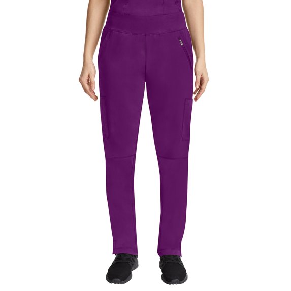 Healing Hands Purple Label Women's 9134 Tyra Pant 's Eight Pocket Scrub Pant - Large Petite,Eggplant