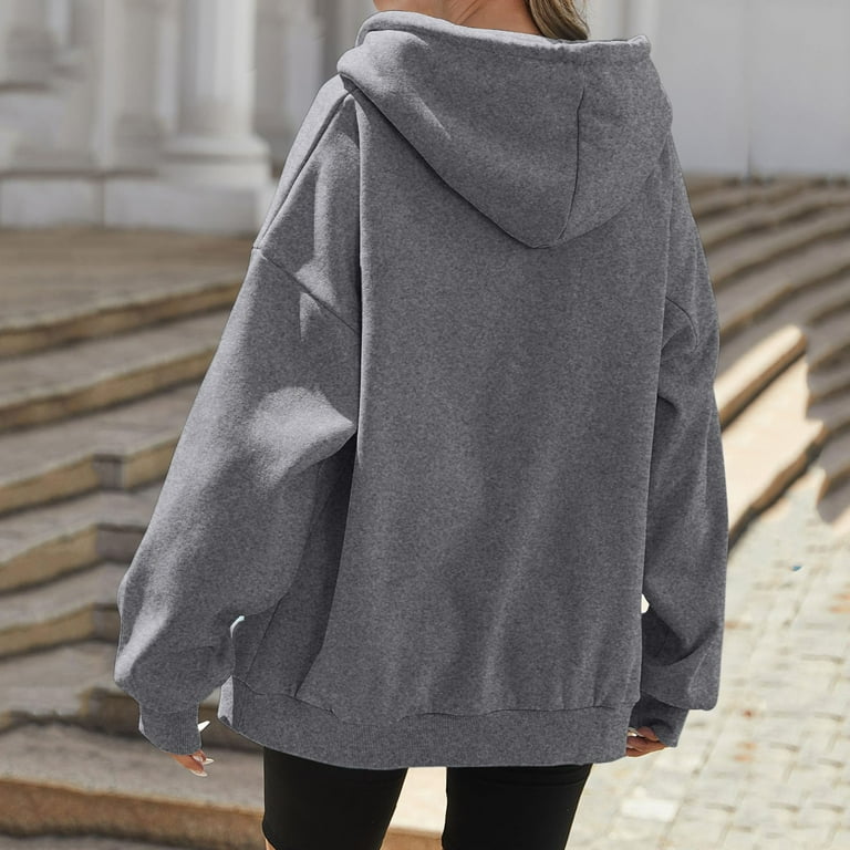 Lumtrix Hoodies for Women Zip Up,Y2K Oversized Sweatshirts Hooded