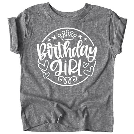

Olive Loves Apple Birthday Girl Crown Shirt for Baby & Toddler Youth Girls Granite Heather Shirt 5-6
