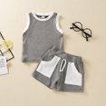 thumbnail image 2 of Vedolay Girls Summer Short Sets Girls T-Shirt and Shorts Set Kids Summer Cropped Top Cartoon Check Print Shorts Suit,Gray 6-12 Months, 2 of 4