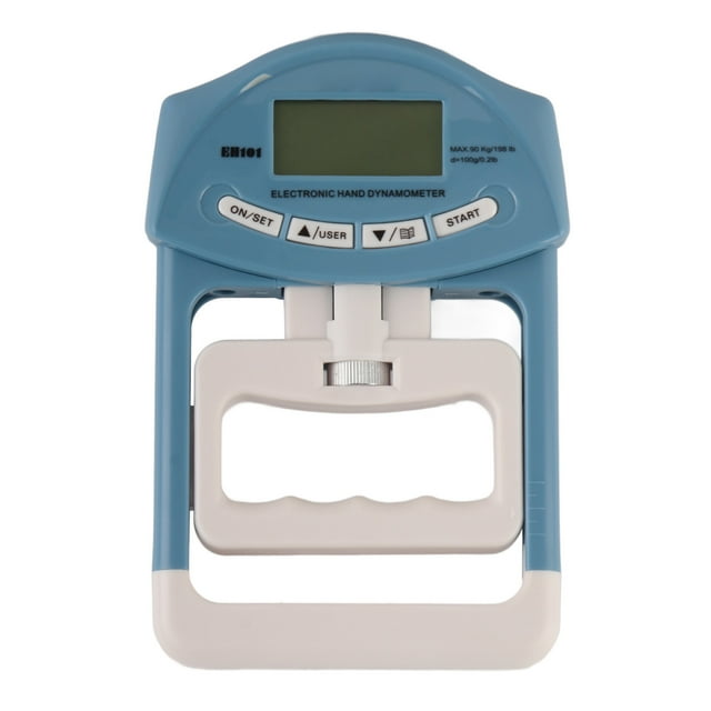 Dinamómetro de mano electrónico con pantalla LCD, dinamómetro digital ajustable para fuerza de agarre de mano para deportes en casa.