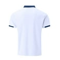 thumbnail image 4 of EHTMSAK Men's Polo Shirts Short Sleeve Henley Lapel Collar Shirts with Pocket Button Up Summer Golf T Shirts Business Fashion Big and Tall Casual Tops White L, 4 of 6