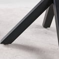 thumbnail image 6 of Yesurprise Dining Table, Mid Century Modern Kitchen Table for 4-6 People with Round MDF Table Top & Cross Metal Legs, Leisure Coffee Table for Kitchen Dining Room, 6 of 8