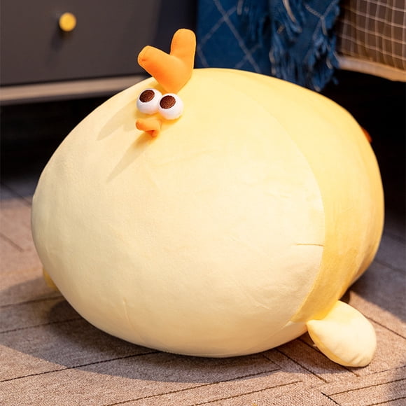 Squishy Cute Chick Doll Stuffed Soft Yellow Chicken Animal Plush Toy Down Cotton Pillow Cuddly Baby Toy Comforting Birthday Gift