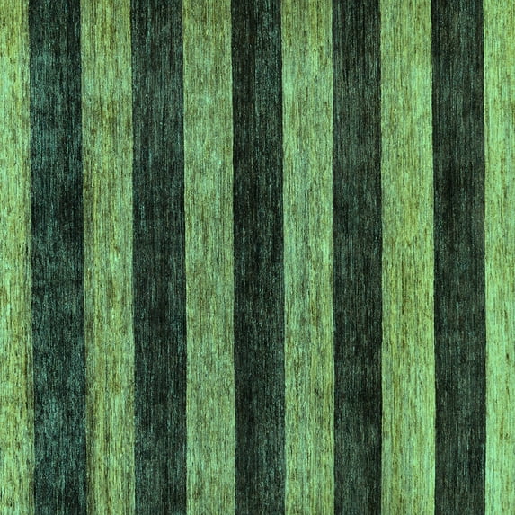 Ahgly Company Machine Washable Indoor Square Abstract Turquoise Blue Modern Area Rugs, 5' Square