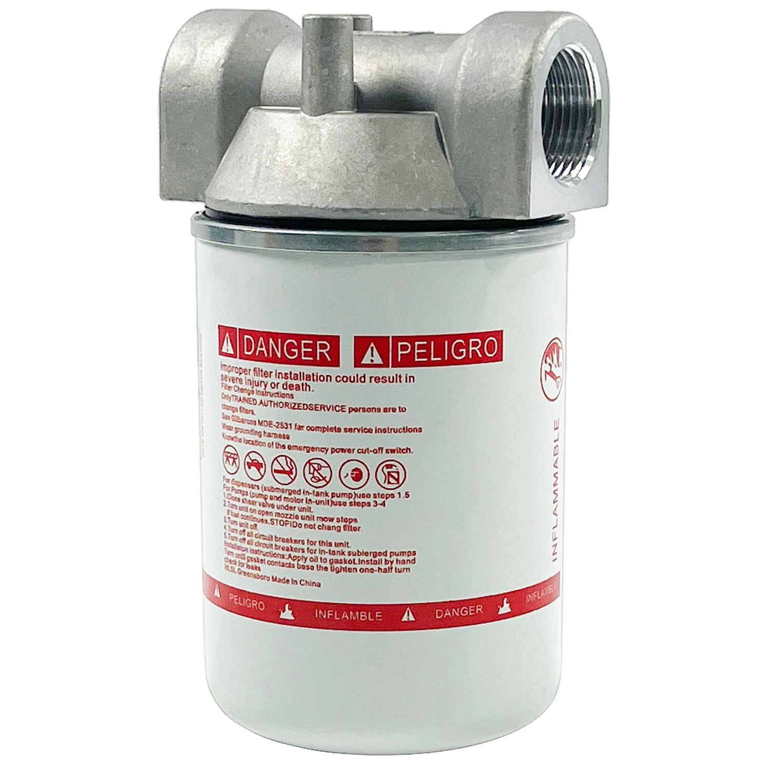 1 Inch NPT Fuel Tank Filter Kit, High Flow Fuel Filter 25 GPM 30 Micron Spin-on Cartridge Style Particulate Filter Compatible With Diesel Transfer Pump