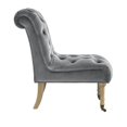 thumbnail image 5 of Posh Living Cole Button Tufted Velvet Rolled Back Accent Chair in Gray, 5 of 9