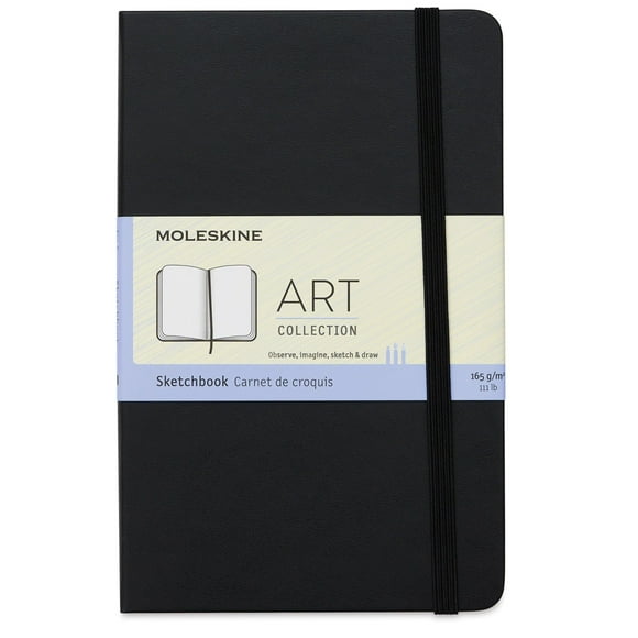 Cuaderno de bocetos Moleskine Art, tapa dura, tamaño mediano, negro, 88 páginas