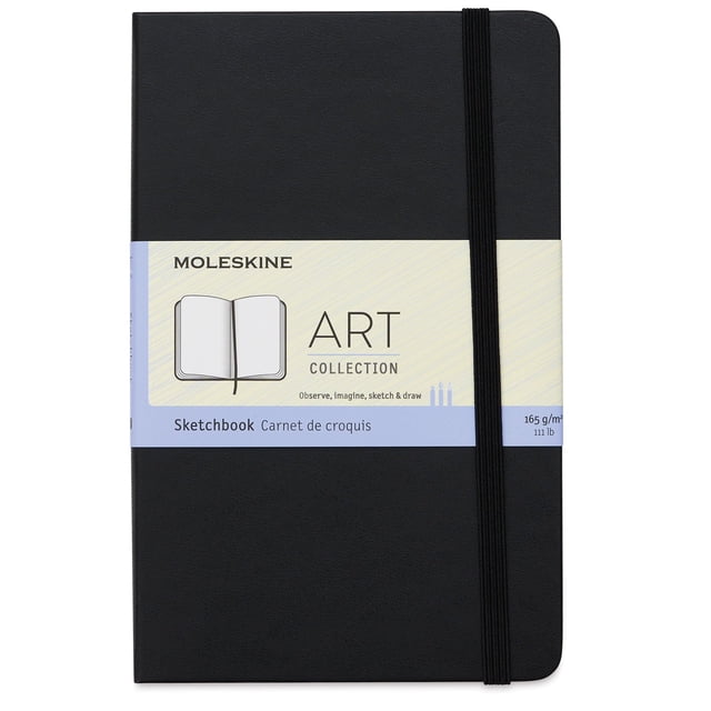 Cuaderno de bocetos Moleskine Art, tapa dura, tamaño mediano, negro, 88 páginas
