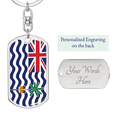 thumbnail image 2 of British Indian Ocean Territory Flag Swivel Keychain Dog Tag Stainless Steel or 18k Gold, 2 of 10