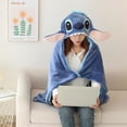 thumbnail image 1 of Manta de franela con capucha de Disney Stitch, cálida y gruesa manta de invierno con botones, chal, capa para mujer, hombre, oficina en casa, manta para la pausa del almuerzo, 1 of 6