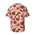 thumbnail image 2 of Xecao offers the Tomatoes for Men's Casual Short-sleeved Shirt, a button-up collared shirt with a pocket, perfect for beach vacations and yacht travel in the 4X-Large size., 2 of 7