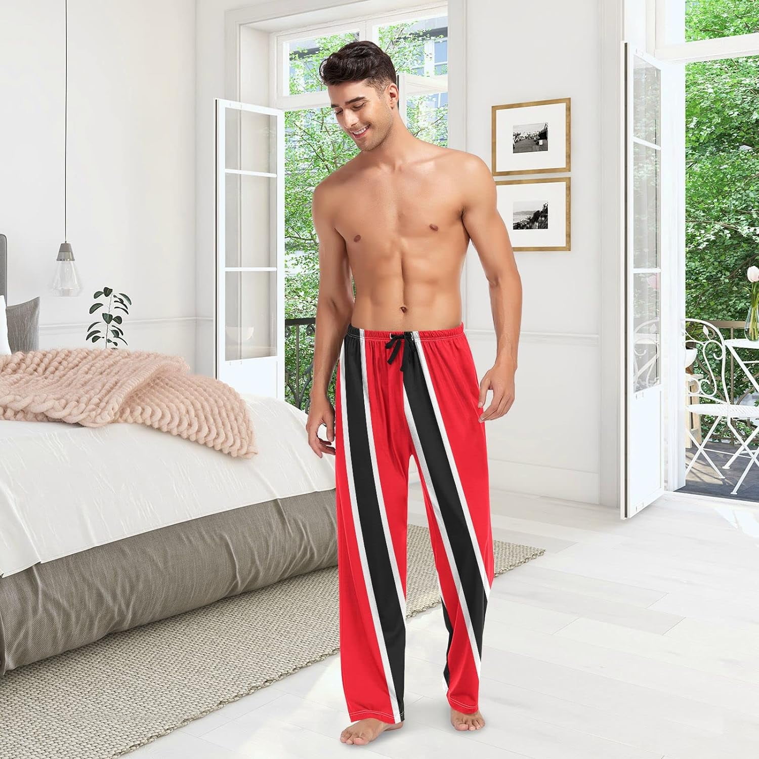 Top-kevin Multi- Dominican Republic Flag Men's Pajama Pants