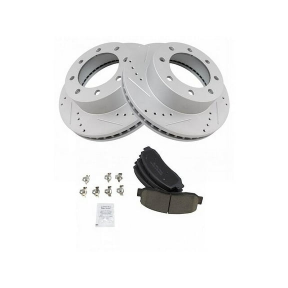 Front Brake Pad and Rotor Kit - Compatible with 2005 - 2012 Ford F-250 Super Duty 4WD 2006 2007 2008 2009 2010 2011