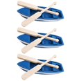 thumbnail image 3 of 3pcs Mini Boat Decor Set Blue Plastic Creative Home Craft Tabletop Decoration for Micro Landscapes, 3 of 3