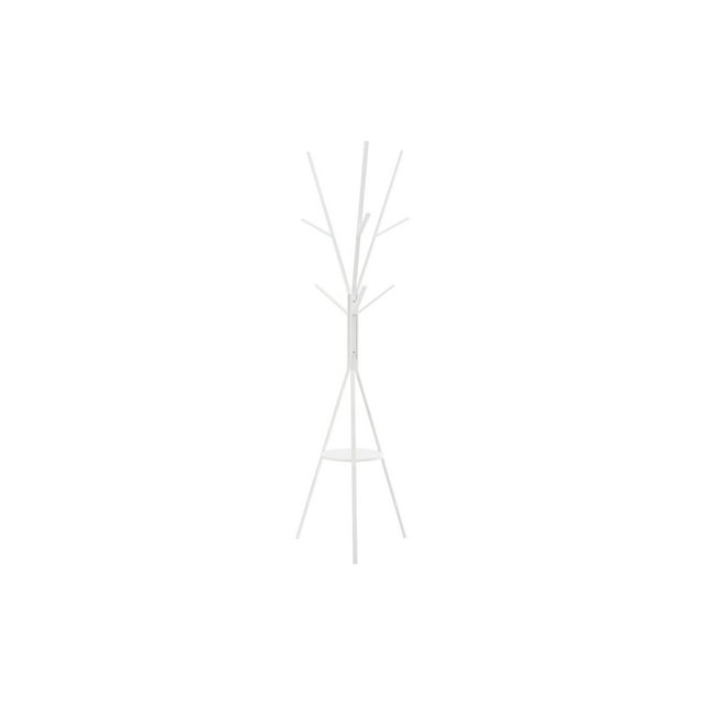 Monarch Specialties - Coat Rack, 72"H, Bedroom, Entryway, Free Standing, Hall Tree, 6 Hooks, White Metal, Contemporary, Modern