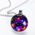 thumbnail image 2 of Game Controller Glass Design Circular Pendant Necklace - Womens Necklaces, 2 of 5