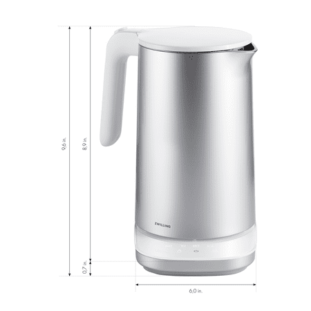 ZWILLING Enfinigy Cool Touch 1-Liter Electric Kettle Pro, Cordless Tea Kettle & Hot Water - Silver - Silver