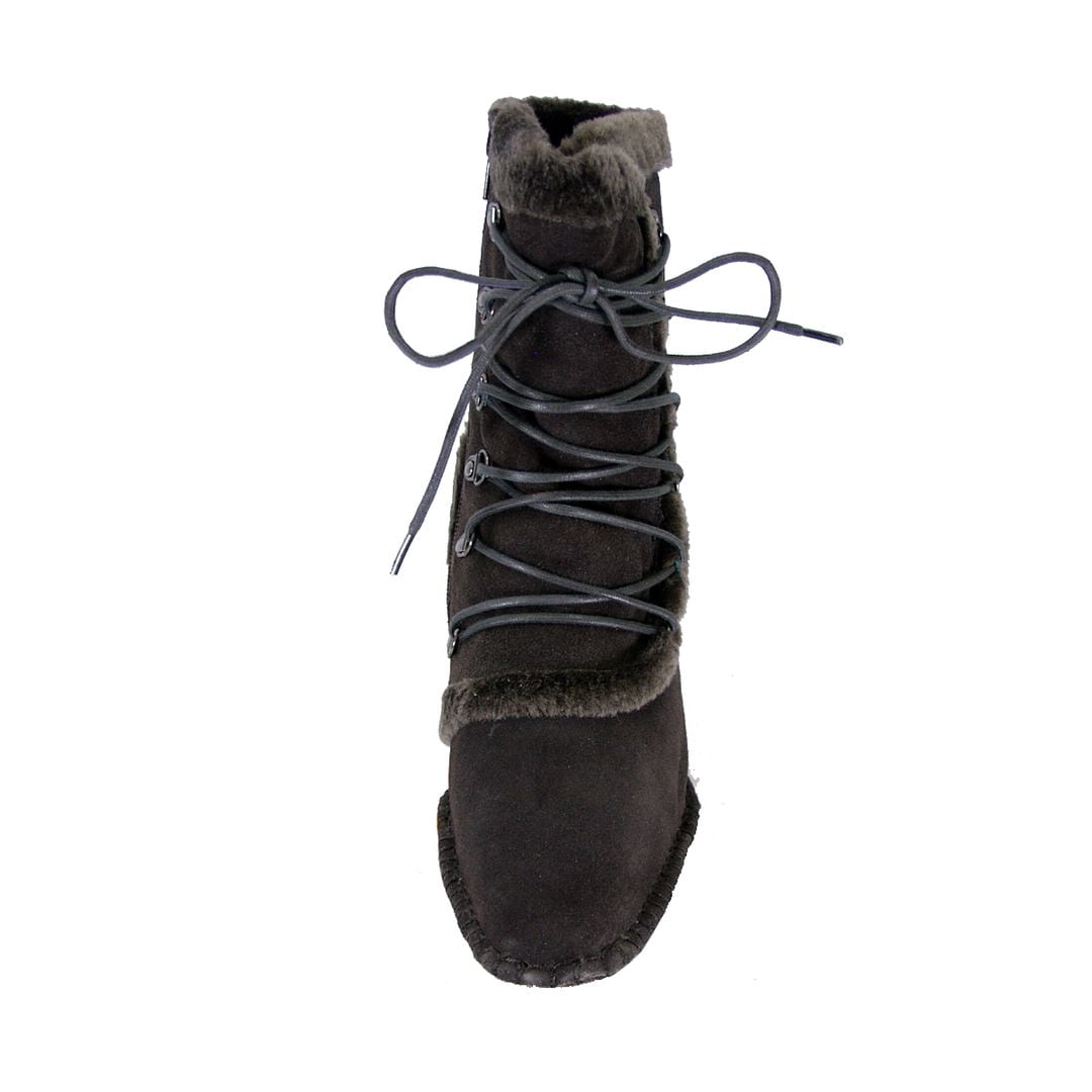 PEERAGE Viola Women Wide Width Fleece Lined Suede Dress Boots with Zipper BROWN 6.5