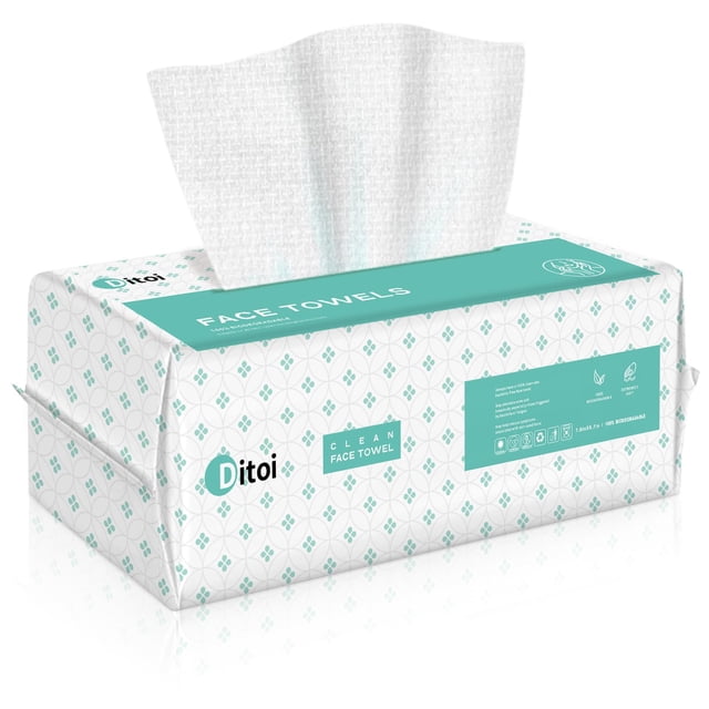 Toalla facial desechable Ditoi, tejido facial suave y grueso, 60 unidades