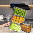 thumbnail image 6 of Nkmbld Reusable Lunch Storage Set for Kitchen Organization Stackable Food Storage Container with Lid Handle, Fresh Container with Basket, 6 of 9