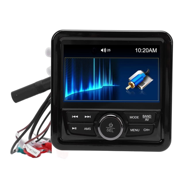 Boat FM Radio Receiver, Versatile Inputs Marine Gauge Receiver for Engineering Vehicles