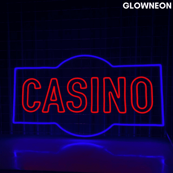Glowneon Casino Neon Sign, Casino Lounge Led Sign, Casino Wall Decor